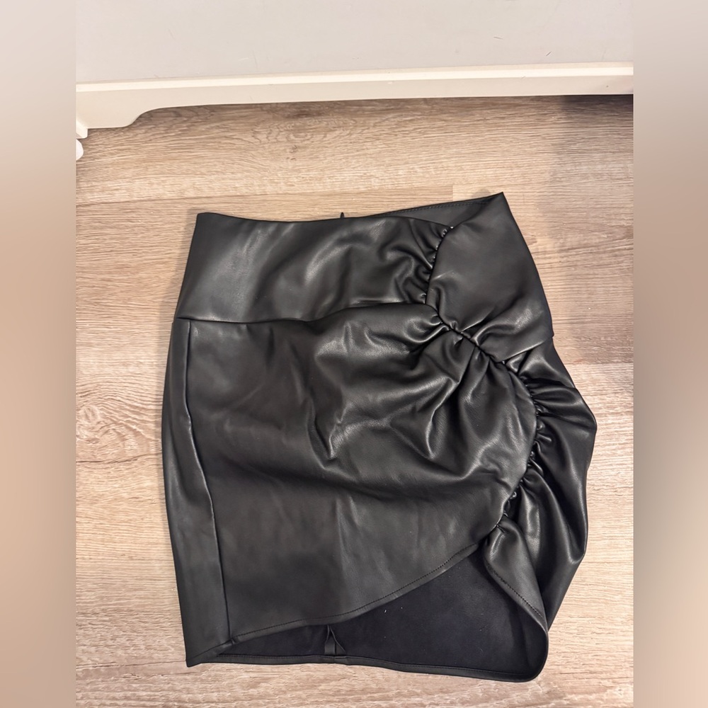 ASTR The Label Black Leather Skirt